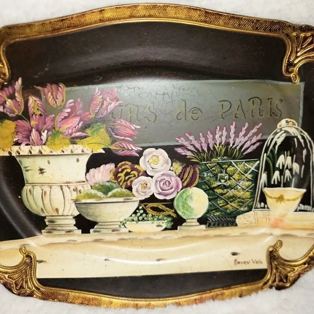 Tam Sar Collections Hand Painted Wooden Platter